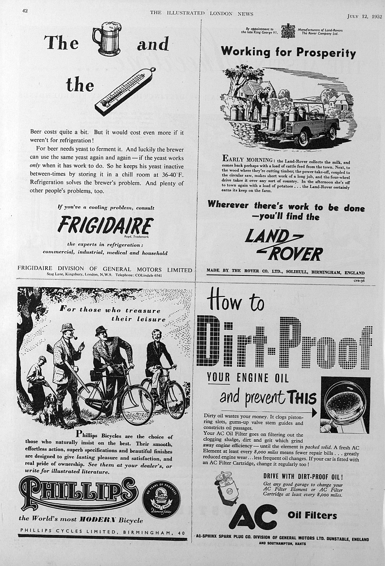 advert Land rover etc